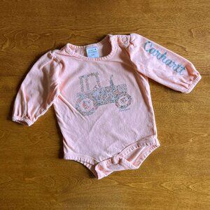 Carhartt pink floral tractor onesie 3m